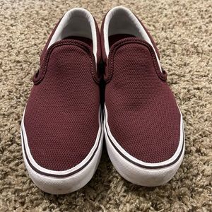 Burgundy, Ultra Cush, slip on vans